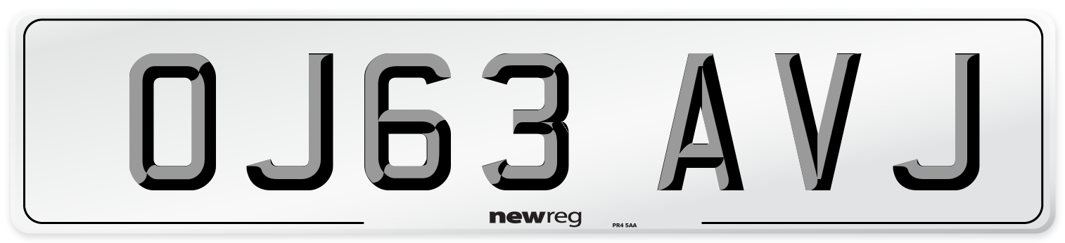 OJ63 AVJ Number Plate from New Reg